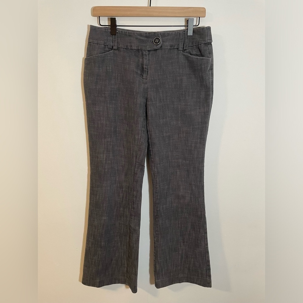 Y2K Speak 2 Me Gray Boot Cut Flare Cotton Blend Pants Size 7 Juniors Low Rise